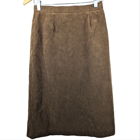 Vintage Adolph Schuman for Lilli Ann Ultrasuede Chic Preppy Pencil Skirt Size 8 - Picture 1 of 8
